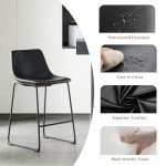 Modern Black Counter Height Bar Stool Set of 4