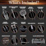 Gun Metal 24-Piece Mixology Bartender Kit