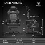 Ergonomic Gaming Chair with Massage and Footrest