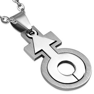 Transgender Pride Pendant Necklace with Chain