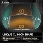 Heated Massage Gaming Chair with Footrest - Black