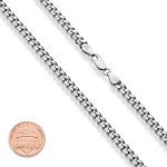 Italian 925 Sterling Silver Curb Link Chain for Men