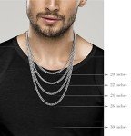 Italian 925 Sterling Silver Curb Link Chain for Men