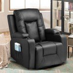 COMHOMA Reclining Rocking Chair with Cupholder and Massage