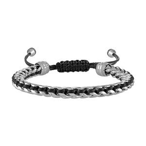 Bulova Men's Stainless Steel Braided Bolo Bracelet