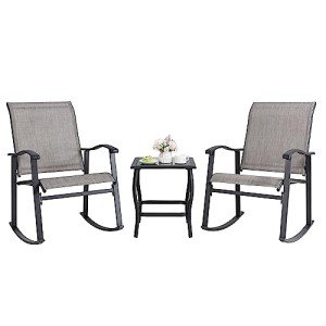 Cozy 3-Piece Rocking Bistro Set for Mancave