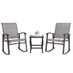 Cozy 3-Piece Rocking Bistro Set for Mancave