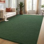 Dark Green Memory Foam Area Rug – 4x6 ft