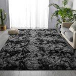 Dark Grey Shag Area Rug 5x8 for Mancave