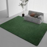 Dark Green Memory Foam Area Rug – 4x6 ft