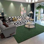 Dark Green Memory Foam Area Rug – 4x6 ft