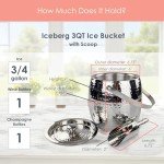 Insulated 3-QT Ice Bucket with Lid and Scoop