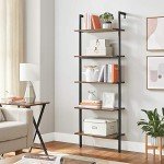Rustic 5-Tier Industrial Ladder Shelf