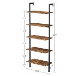 Rustic 5-Tier Industrial Ladder Shelf