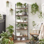 Rustic 5-Tier Industrial Ladder Shelf