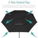 10ft Solar Patio Umbrella with LED Lights