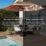 10ft Solar Patio Umbrella with LED Lights