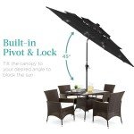 10ft Solar Patio Umbrella with LED Lights