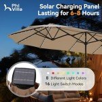 13ft Double-Sided Patio Umbrella with LED Lights