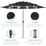10ft Solar Patio Umbrella with LED Lights