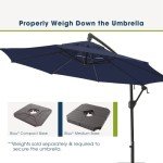 Navy 10ft Offset Cantilever Patio Umbrella