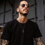 Sandalwood Cross Necklace for Men with Chain