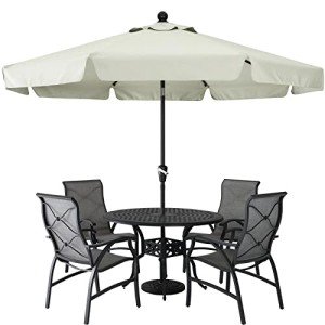9ft Light Beige Patio Umbrella with Tilt & Crank