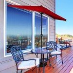 Red 9 ft Half Patio Umbrella with Crank