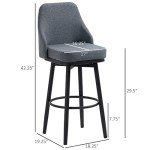 Modern 360° Swivel Bar Stools - Set of 2