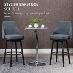 Modern 360° Swivel Bar Stools - Set of 2