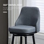 Modern 360° Swivel Bar Stools - Set of 2