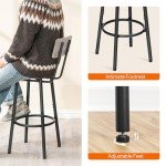 Set of 2 Greige & Black Bar Stools