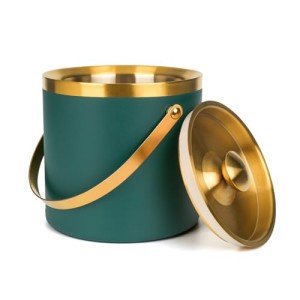 Double-Wall Stainless Steel Ice Bucket with Scoop