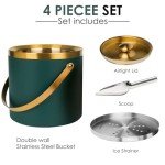 Double-Wall Stainless Steel Ice Bucket with Scoop