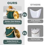 Double-Wall Stainless Steel Ice Bucket with Scoop