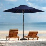 Dark Navy 7.5FT Patio Umbrella for Mancave