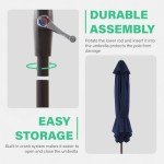 Dark Navy 7.5FT Patio Umbrella for Mancave