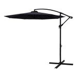 Black 10 ft Offset Patio Umbrella for Mancaves