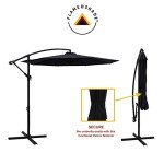 Black 10 ft Offset Patio Umbrella for Mancaves