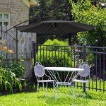 Black 10 ft Offset Patio Umbrella for Mancaves