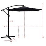 Black 10 ft Offset Patio Umbrella for Mancaves