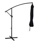Black 10 ft Offset Patio Umbrella for Mancaves
