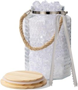 TreaHome 1Gal Ice Bucket with Lid & Tongs