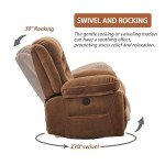 Retro Brown Power Recliner with Massage & Heat