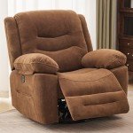 Retro Brown Power Recliner with Massage & Heat