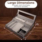 Leather Valet Tray with Charging Station for Men