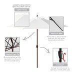 9' Round Aluminum Market Umbrella with Auto Tilt