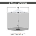 9' Round Aluminum Market Umbrella with Auto Tilt