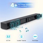 GEOYEAO 32" Sound Bar with Dual Subwoofers