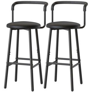 Stylish Black Counter Height Bar Stools - Set of 2